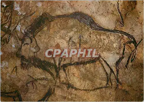 Moderne Karte Art Paleolithique Grotte de Niaux (Ariege) decouverte en 1906 Epoque Magdalenienne (15000 ans an