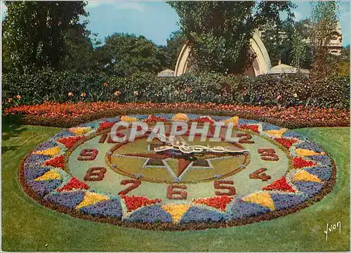 Cartes postales moderne Paris Bois de Boulogne Couleurs et Lumiere de France L'Horloge Florale du Jardin d'Acclimatation