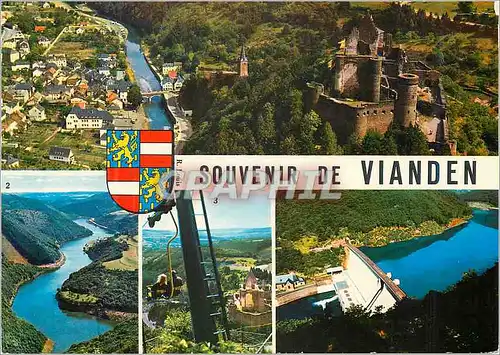 Cartes postales moderne Souvenir de Vianden Panorama Vallee de l'Our Telepherique Barrage de l'Our