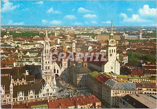 Cartes postales moderne Munich Marienplatz und Townsteepler