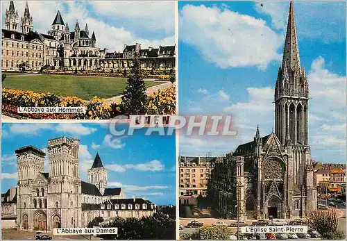 Cartes postales moderne Caen L'Abbaye aux Hommes L'Abbaye aux Dame L'Eglise Saint Pierre