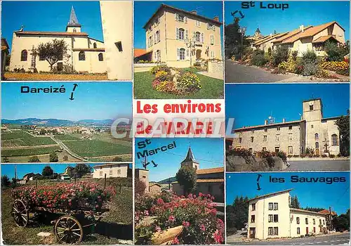 Moderne Karte Environs de Tarare (Rhone) Dareize St Loup Les Sauvages