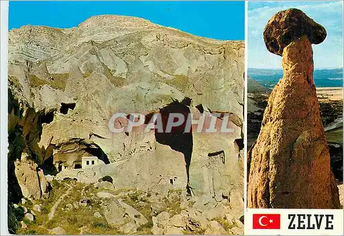 Moderne Karte Nevsehir Zelve Turkiye Les Premiers abris Chretiens