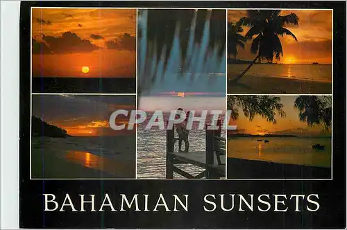 Cartes postales moderne Bahamian Sunsets (Bahamas) At the end of a day filled with pink sand Beaches Clear aqua Water