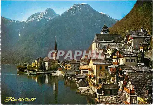 Moderne Karte Malerisches Salzkamergut Hallstatt am Hallstatersee Perle des Salzkammerguts