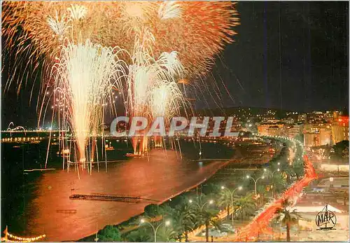Cartes postales moderne Cannes La Cote d'Azur La Croisette Festival de Feux d'Artifice