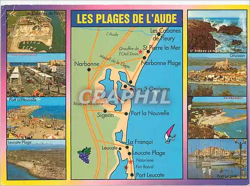 Moderne Karte En Parcourant les Plages de l'Aude