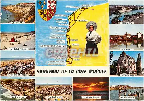 Cartes postales moderne Souvenir de la Cote d'Opale Le Portel Hardelot Plage Merlimont Plage Ambleteuse Boulogne