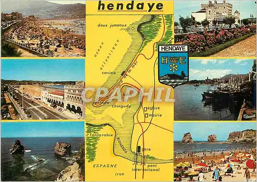 Cartes postales moderne Hendaye Frontiere Franco Espagnole