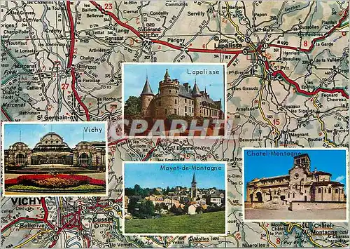 Cartes postales moderne Bourbonnais Nationale Lapalisse Vichy Mayet de Montagne Chatel Montagne