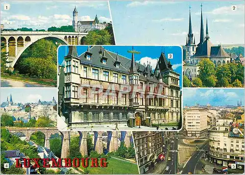 Cartes postales moderne Luxembourg Pont Aldolphe Cathedrale Palais Grand Ducal Panorama Avenue de la Liberte