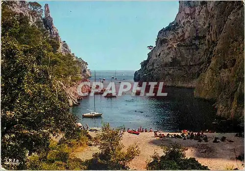 Moderne Karte Cassis sur Mer (B du R) Feflets de Provence La Calanque d'En Vau Bateaux