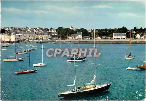 Moderne Karte La Trinite sur Mer (Morbihan) La Bretagne en Couleurs Vue Generale au premier plan Voilier Tabar