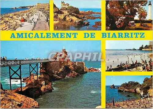 Cartes postales moderne Biarritz (Pyrenees Atlantiques) La Cote Basque Couleurs et Lumiere de France La Grande Plage et