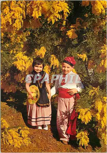 Moderne Karte Enfants en Costumes Nicois Cote d'Azur Folklore