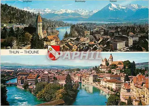 Cartes postales moderne Thun Thoune Jungfrau Niesen