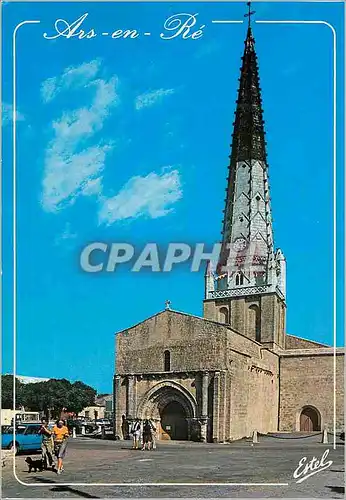 Moderne Karte Ile de Re Ars en Re (Charente Maritime) La Cote Atlantique L'Eglise Saint Etienne Le Portail Rom