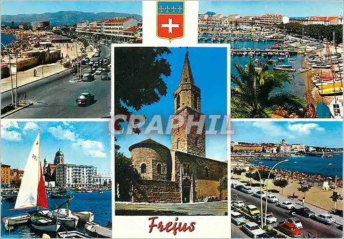 Cartes postales moderne Frejus (Var) La Cote d'Azur Le Boulevard de la Liberation Le Port et Frejus Plage Le Port Plage