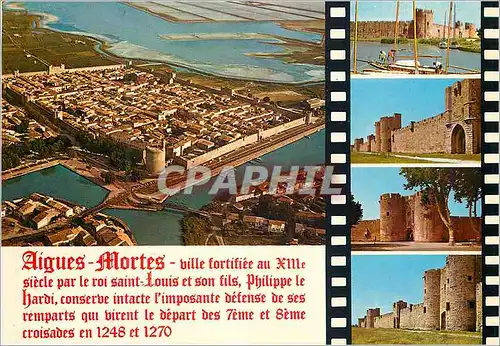 Moderne Karte Aigues Mortes Ville Fortifiee au XIIIe Siecle par le Roi Saint Louis et son fils
