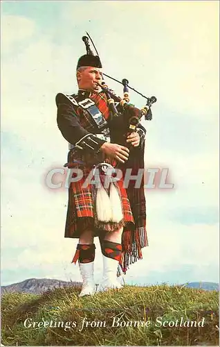 Moderne Karte Greetings from Bonnie Scotland Folklore