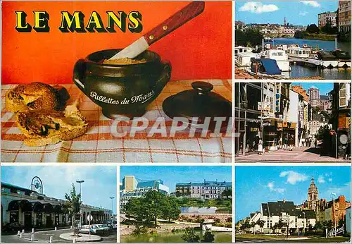 Cartes postales moderne Le Mans (Sarthe) les Merveilles du Maine les Fameuses Rillettes du Mans le Port la Rue Marchande