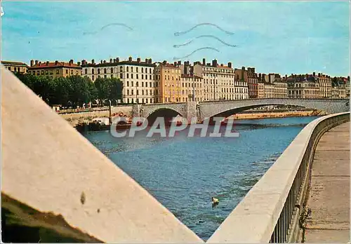 Moderne Karte Lyon Quai de Saone et Pont Bonaparte