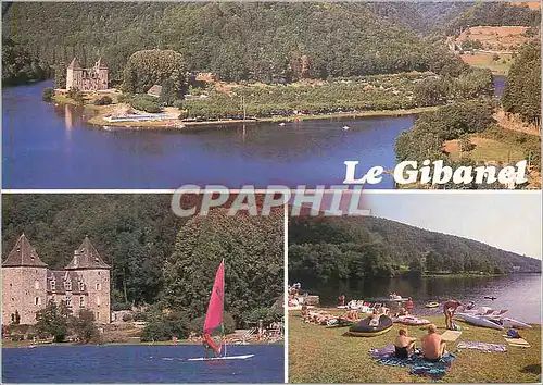 Moderne Karte Limousin le Gibannel pres Argentat (Correze) Vue Generale avec le Chateau