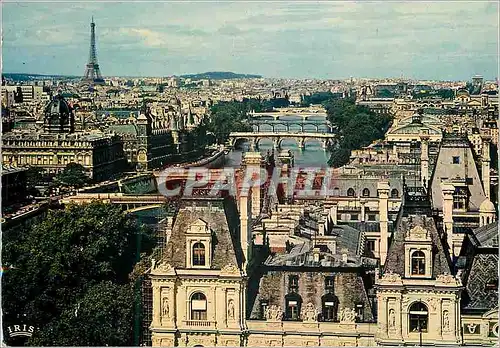 Moderne Karte Paris Panorama sur les Sept Ponts Tour Eiffel