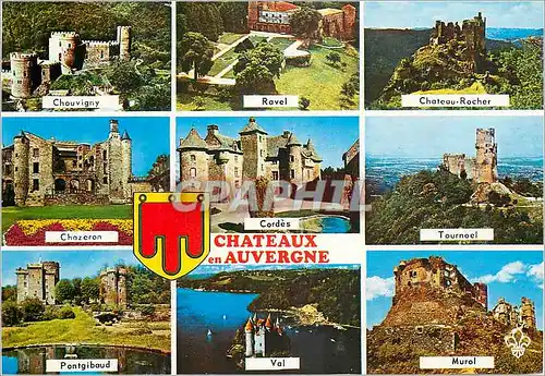 Cartes postales moderne Chateaux en Auvergne Chouvigny Ravel Chateau Rocher Chazeron Tournoel
