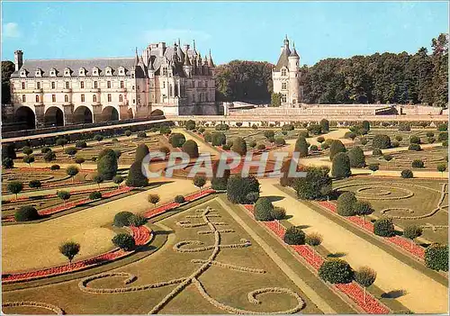 Moderne Karte Chateaux de la Loire Chenonceau (I et L) les Jardins de Diane de Poitiers et le Chateau (XVIe s)