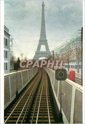 Cartes postales moderne Paris Musee National d'Art Moderne Centre Georges Pompidou J Lefranc la Tour Eiffel et le Chemin