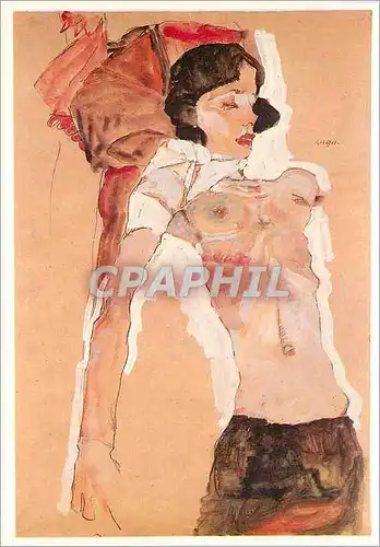 Cartes postales moderne Vienne Albertina Egon Schiele Femme a demi Nue Allongee