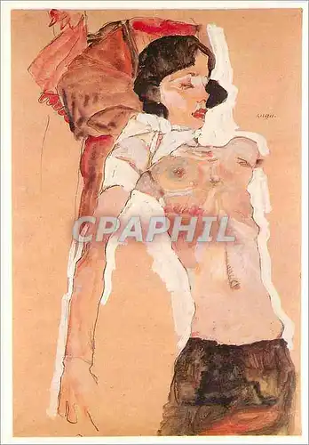 Moderne Karte Vienne Albertina Egon Schiele Femme a demi Nue Allongee