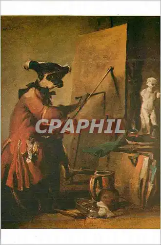 Moderne Karte Musee de Chartres le Singe Peintre Chardin Ecole Francaise XVIIIeme siecle