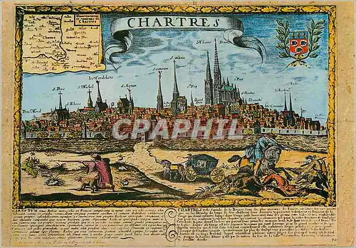 Cartes postales moderne Les Merveilles de Chartres (Eure et Loir) Gravure du XVIIe siecle