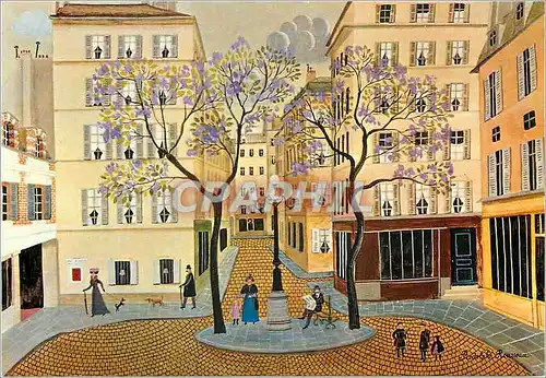 Cartes postales moderne Rodolphe Rousseau la Place Furstenberg Galerie Naifs et Primitifs Rue du Dragon Paris