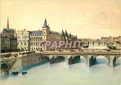 Moderne Karte Paris du Temps Jadis le Palais de Justice et la Seine
