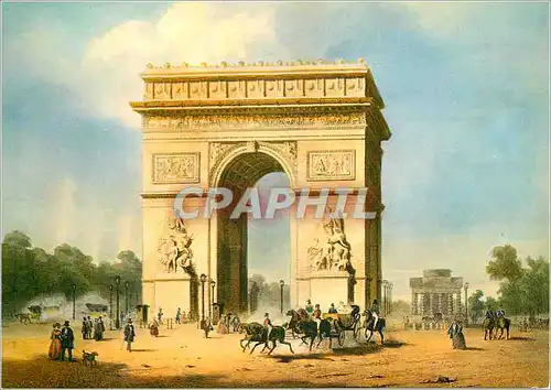 Moderne Karte Paris du Temps Jadis l'Arc de Triomphe de l'Etoile au Temps de Louis Philippe (Gravure de Jules