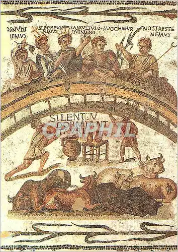 Cartes postales moderne Musee du Bardo Bestiaires Festoyant dans l'Arene IIIe s ap JC Exposition de Carthage a Kairouan