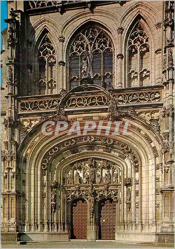 Cartes postales moderne Bourg en Bresse (Ain) Eglise de Brou (XVIe s) Portail Ouest aux Multiples Moulures en Anse de Pa