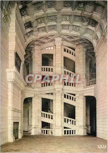 Moderne Karte Chambord Le Chateau Le Grand Escalier Merveille d'Architecture