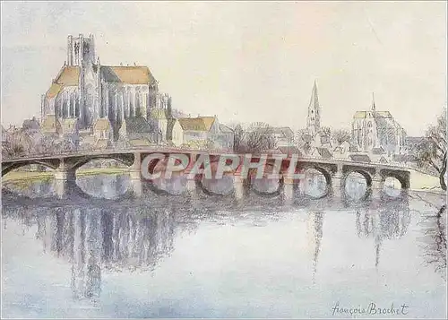 Moderne Karte Auxerre (Yonne) Auxerre vu par Francois Brochet