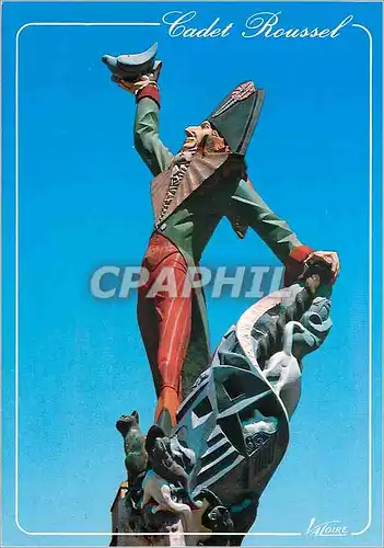 Moderne Karte Auxerre (Yonne) Cadet Roussel (oeuvre de Francois Brochet Place de la Cathedrale Auxerre)