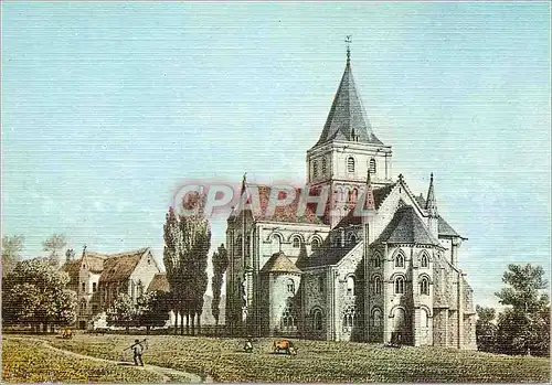 Cartes postales moderne Environs de Bayeux Abbaye de Cerisy Ancienne Eglise Abbatiale du XIe Siecle d'apres litho de Mau