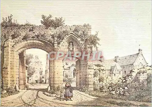 Cartes postales moderne Environs de Bayeux Longues Porte de l'Abbaye (dessine et lith par A Maugendre)