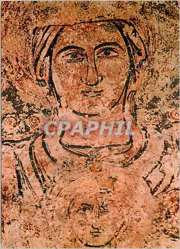 Cartes postales moderne Cathedrale de Chartres Crypte (XIe Siecle) Fresque (fin XIIe ou debut XIIIe Siecle) Vierge en Ma