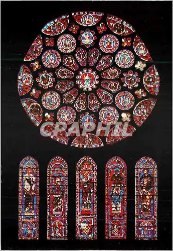 Cartes postales moderne Cathedrale de Chartres Crypte Rose Sud XIIIe Siecle