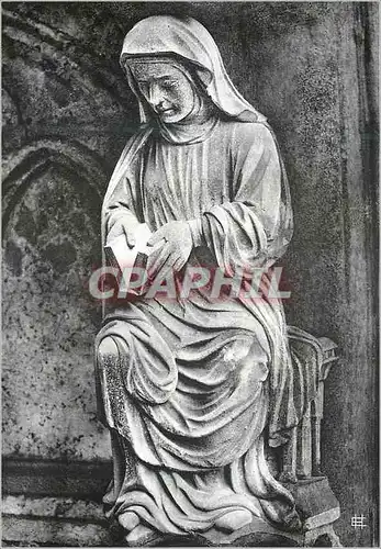 Cartes postales moderne Cathedrale de Chartres Crypte Portail Nord (XIIIe Siecle) Vie Contemplative (Elle Ouvre son Livr