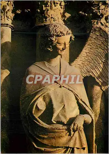 Cartes postales moderne Cathedrale de Reims (XIIIe Siecle) Facade Ouest Portail Central l'Ange Gabriel