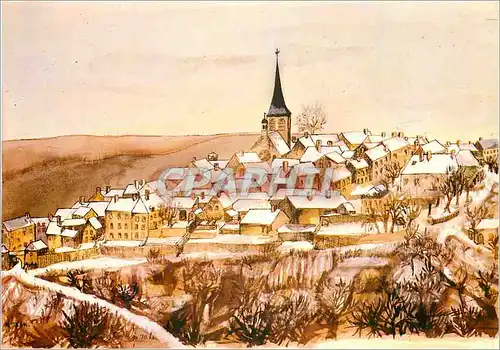 Cartes postales moderne Flavigny sur Ozerain (C d'Or) Aquarelle de Marthe Tahon